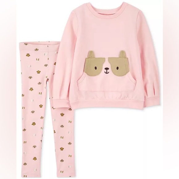 NWT Carter’s Toddler 2-Piece Dog French Terry Pullover & Legging Set SIZE 5T - Picture 2 of 8